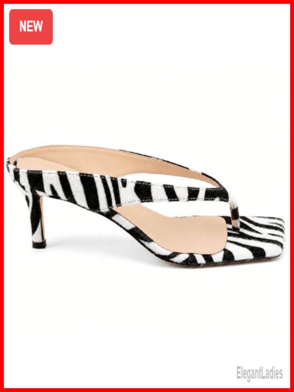 Kitten Heel Sandals Square Toe Thong Flip Flops Beach Slides